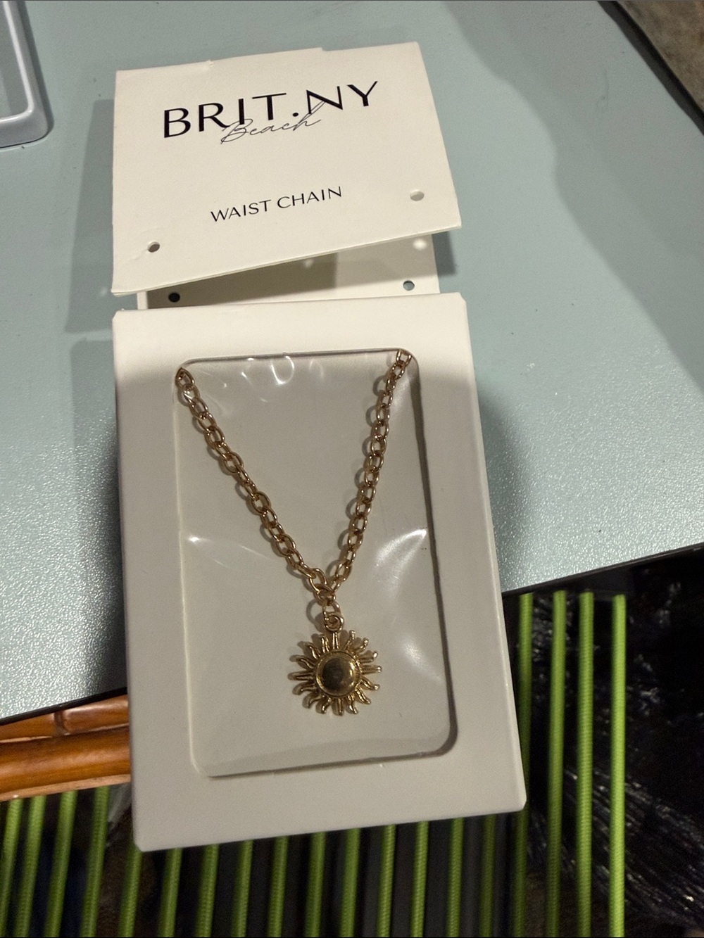 Gold Sun Pendant Waist Chain